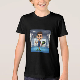 Personalisiertes Paddle-Spieler-Cartoon-Karikatur Tri-Blend Shirt