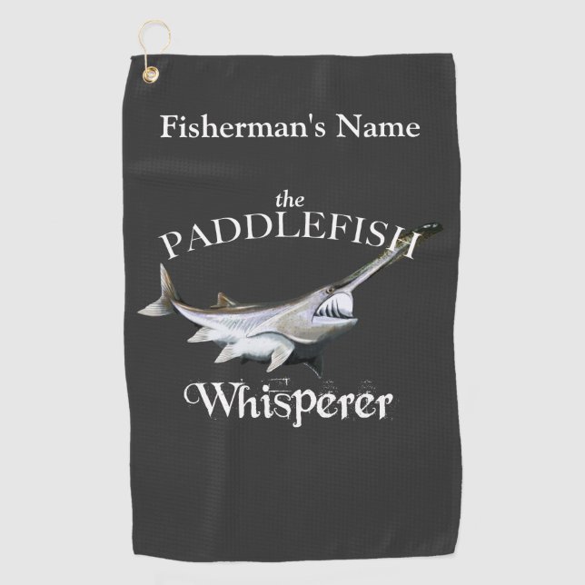 Personalisiertes Paddlefish Whisperfischen Handtuc Golfhandtuch (Vorderseite)