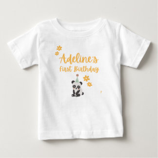 Personalisiertes Panda-Erstgeburtstags-T-Shirt Baby T-shirt