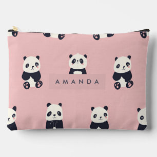 Personalisiertes Panda-Muster Zubehörtasche