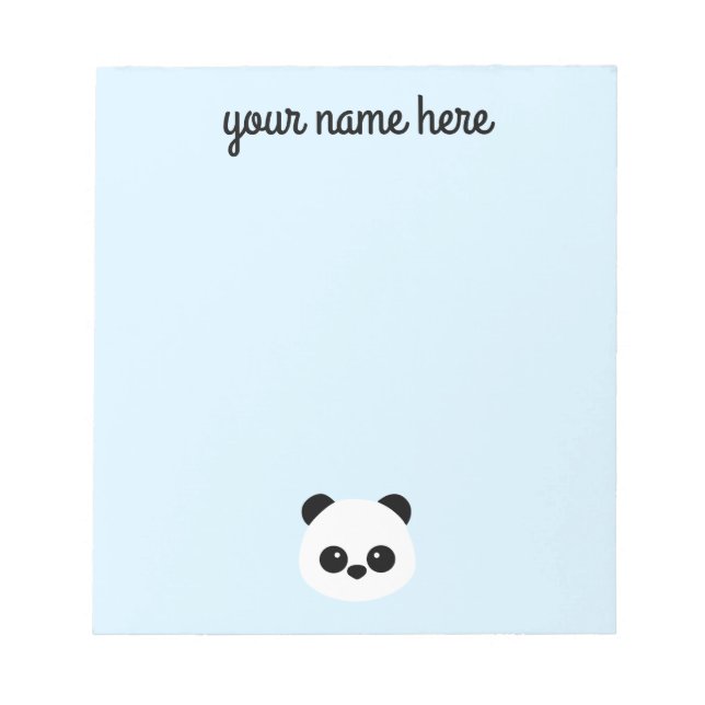 Personalisiertes Panda Notepad für Kinder Notizblock (Vorderseite)