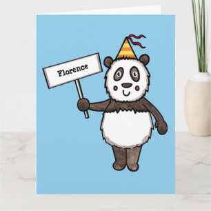 Personalisiertes Panda Party Kid's Geburtstag Karte