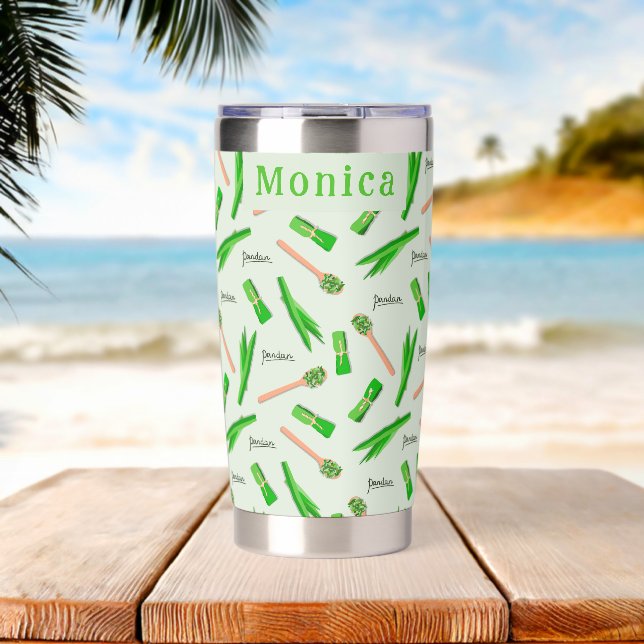 Personalisiertes Pandan-Blatt  Thermobecher (Strand (gedreht))