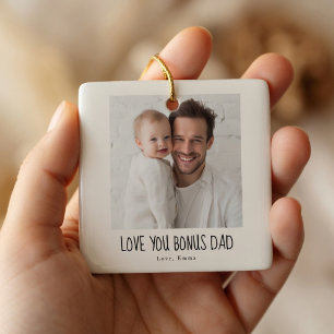 Personalisiertes Papa-Bonusfoto Keramikornament