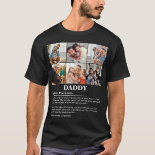 Personalisiertes Papa-Definition 6-Foto-Kollage T-Shirt