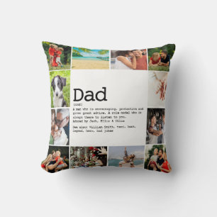 Personalisiertes Papa-Definitions-Foto-Kollage Kissen