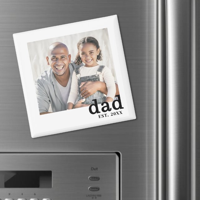 Personalisiertes Papa Etabliert Foto Magnet (Personalized Dad Established Photo Magnet)