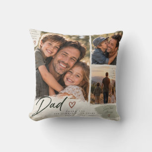 Personalisiertes Papa-Familienfoto-Collage-Andenke Kissen