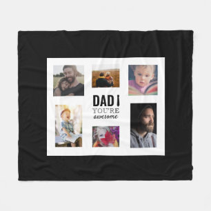 Personalisiertes Papa-Foto-Collage zum Vatertag  Fleecedecke