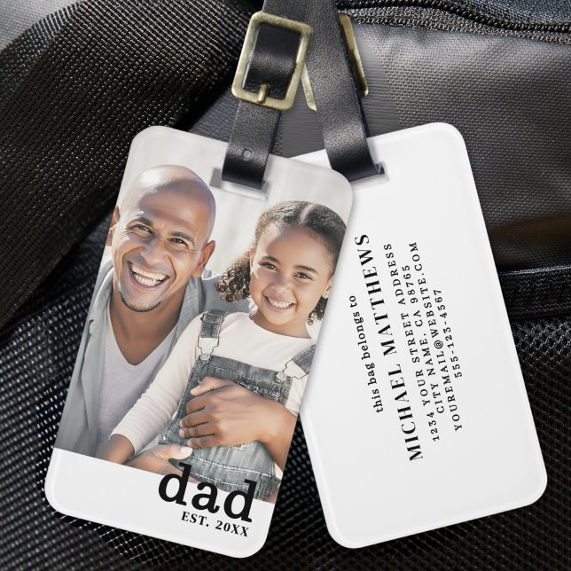 Personalisiertes Papa-Foto Gepäckanhänger (Dad Established Personalized Photo Luggage Tag)