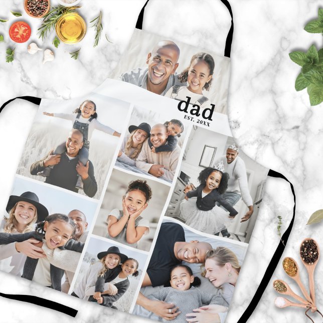 Personalisiertes Papa-Foto Schürze (Personalized Photo Collage Dad Apron)