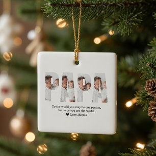 Personalisiertes Papa-Foto Weihnachten Bester Pa Keramikornament