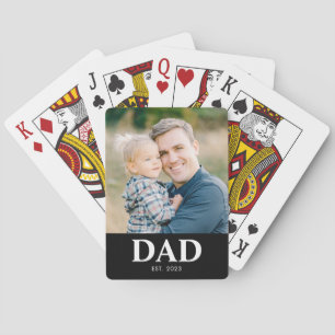 Personalisiertes Papa Gegründet Foto Vatertag Spielkarten