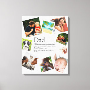 Personalisiertes Papa-Name-Definition 9-Foto-Colla Leinwanddruck