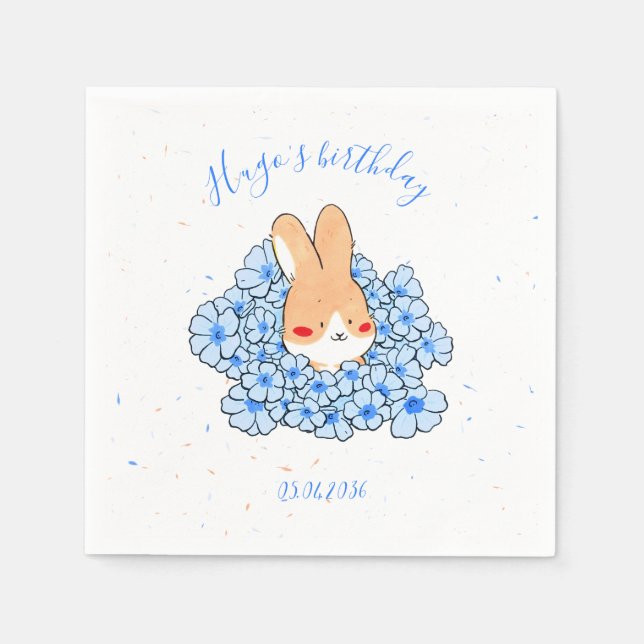 Personalisiertes Papiertuch zum Geburtstag des Has Serviette (Vorderseite)