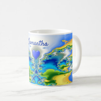 Personalisiertes Paradise Atoll Fraktal Design Kaffeetasse