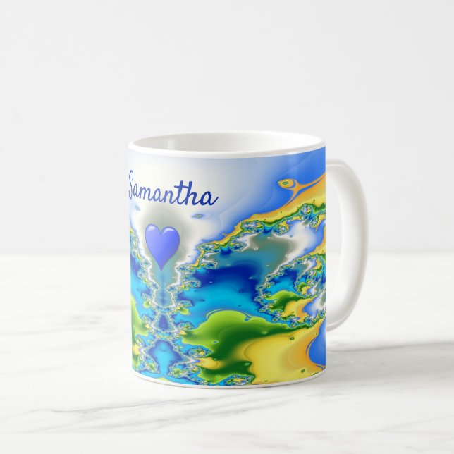 Personalisiertes Paradise Atoll Fraktal Design Kaffeetasse (VorderseiteRechts)