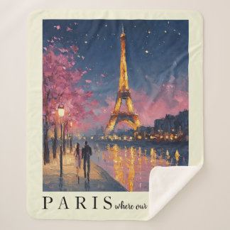 Personalisiertes Paris Nacht Wandkunstposter Sherpadecke