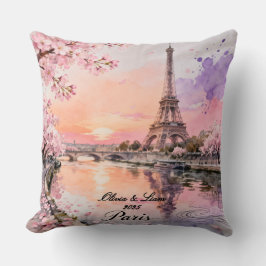 Personalisiertes Pariser Paargeschenk Kissen