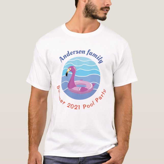 Personalisiertes Party des Swimmingpools T-Shirt (Vorderseite)