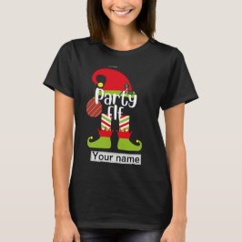 Personalisiertes Party-Elf Weihnachtshemd für Frau T-Shirt