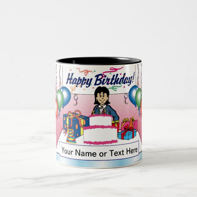 Personalisiertes Party, Erwachsene - Cartoon Zweifarbige Tasse (Mittel)