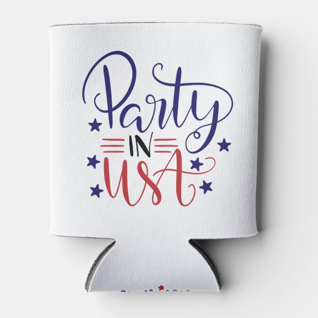Personalisiertes Party im US-Design Dosenkühler (Vorderseite)