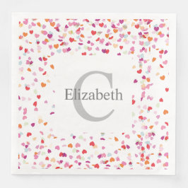 Personalisiertes Party Napkins - Herz Mit Monogram Serviette