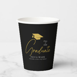 Personalisiertes Party Ready 8oz Black Grad Pappbecher