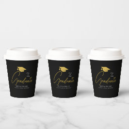 Personalisiertes Party Ready 8oz Black Grad Pappbecher