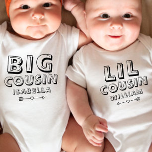 Personalisiertes passendes großer Cousin Baby Strampler