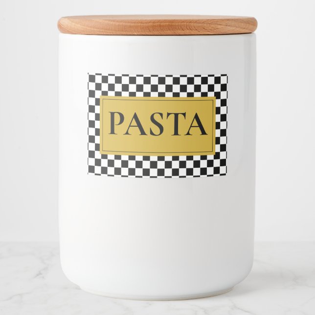 Personalisiertes Pasta Jar Label im klassischen St Lebensmitteletikett (Vorderseite)
