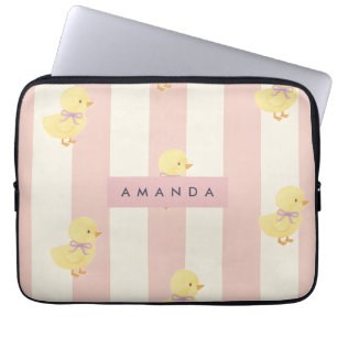Personalisiertes Pastel Kawaii Chicks Muster Laptopschutzhülle