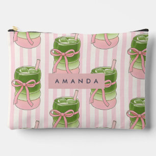 Personalisiertes Pastel Matcha Cups-Muster Zubehörtasche