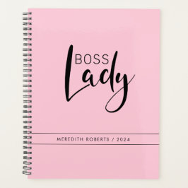 Personalisiertes Pastel Pink Boss Lady Logo Planer
