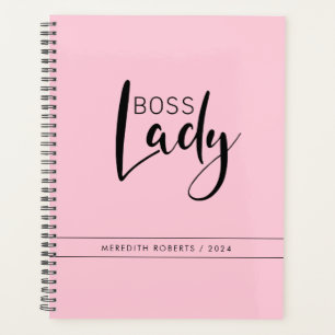 Personalisiertes Pastel Pink Boss Lady Logo Planer