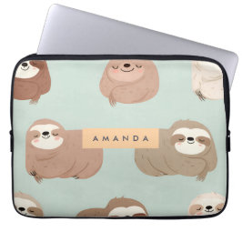 Personalisiertes Pastell-Adorable-Sloth-Muster Laptopschutzhülle