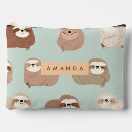 Personalisiertes Pastell-Adorable-Sloth-Muster Zubehörtasche