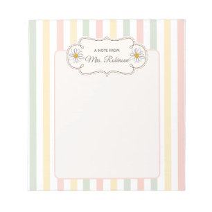 Personalisiertes Pastell-Blumenmuster Benutzerde Notizblock