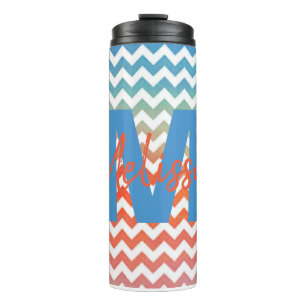 Personalisiertes Pastell-Chevron Thermosbecher