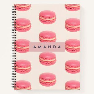 Personalisiertes Pastell Chic Pink Macaron Muster Notizbuch