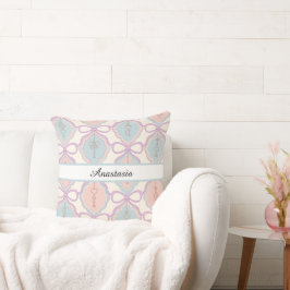 Personalisiertes Pastell-Dekoratives Mädchen Rosa Kissen