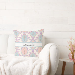 Personalisiertes Pastell-Dekoratives Mädchen Rosa  Kissen