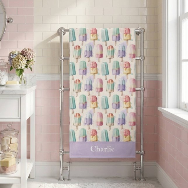 Personalisiertes Pastell-Eiscreme Badehandtuch (Von Creator hochgeladen)