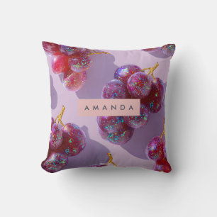 Personalisiertes Pastell-Glitzer-Trauben-Design Kissen
