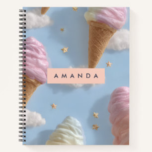 Personalisiertes Pastell-Ice-Muster Notizbuch