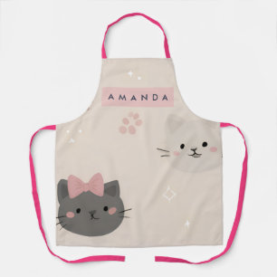 Personalisiertes Pastell Kawaii Katzen-Gesicht-Mus Schürze