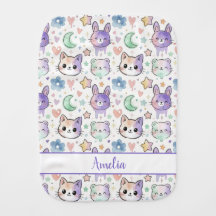 Personalisiertes Pastell Kawaii Tier Spucktuch