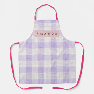 Personalisiertes Pastell-Lavendel-Gingham-Karo Schürze