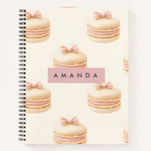 Personalisiertes Pastell-Macaron-Coquette-Muster Notizbuch